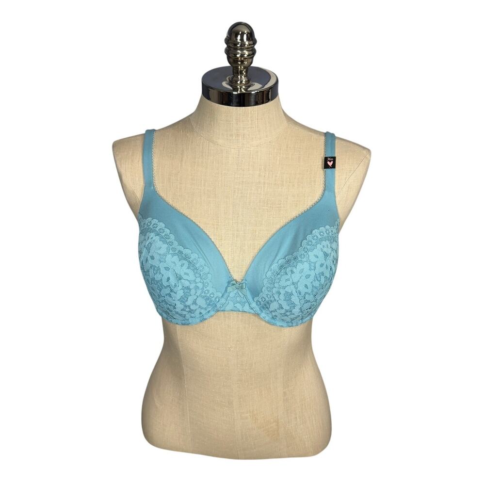 Victorias Secret Aqua Blue Lace Bra 36D